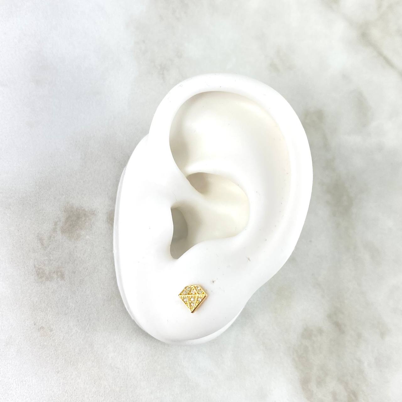Topos Diamante 0.85gr / Circones Blancos Oro Amarillo *