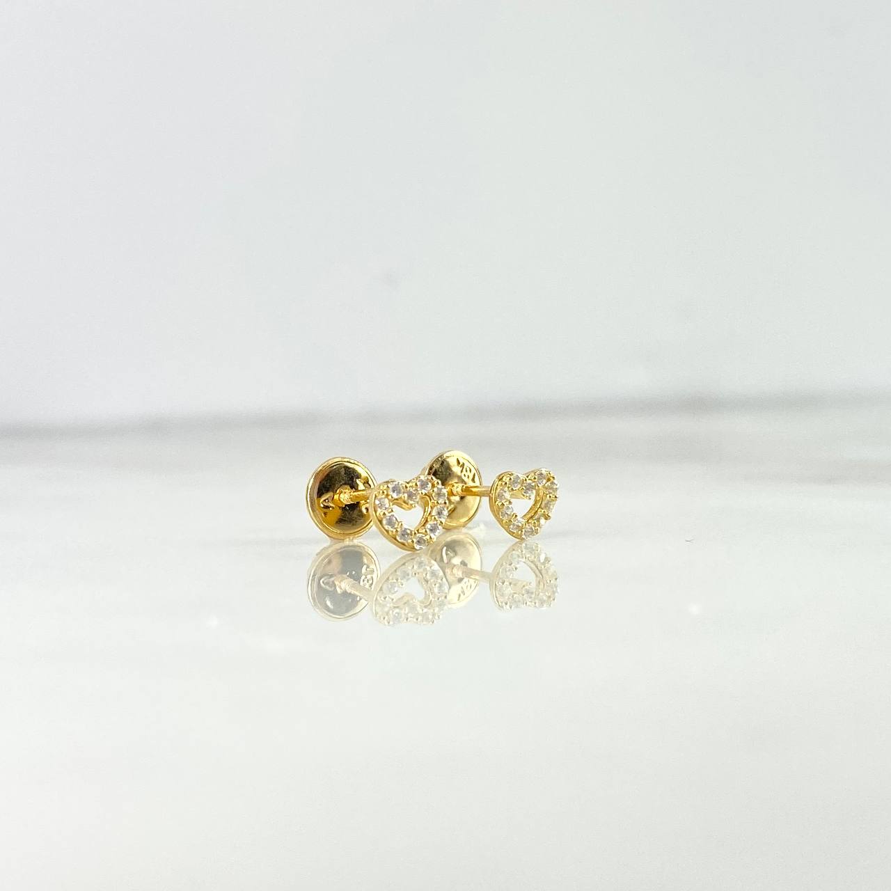 Topos Corazón Silueta 0.8gr / Circones Blancos Oro Amarillo *