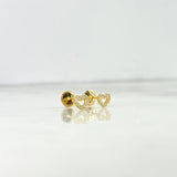 Topos Silueta Corazón 0.7gr / Circones Blancos Oro Amarillo ©