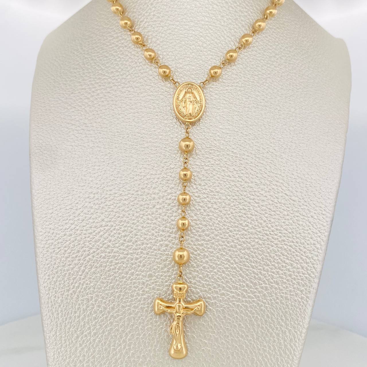Rosario Virgen Milagrosa 12.2gr / 52.5cm / 6mm-5mm Oro Amarillo 18K $