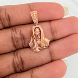 Dije Rostro Cristo 3.35gr / 2.8cm / Dos Oros Blanco Rosa &