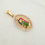 Dije Virgen Guadalupe 2.85gr / 3.6cm / Dos Oros Amarillo Blanco 18K &