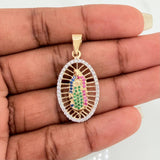 Dije Virgen Guadalupe 2.85gr / 3.6cm / Dos Oros Amarillo Blanco 18K &