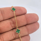 Pulso Trebol Espiga 2.5gr / 18.5cm / Oro Amarillo 18K &