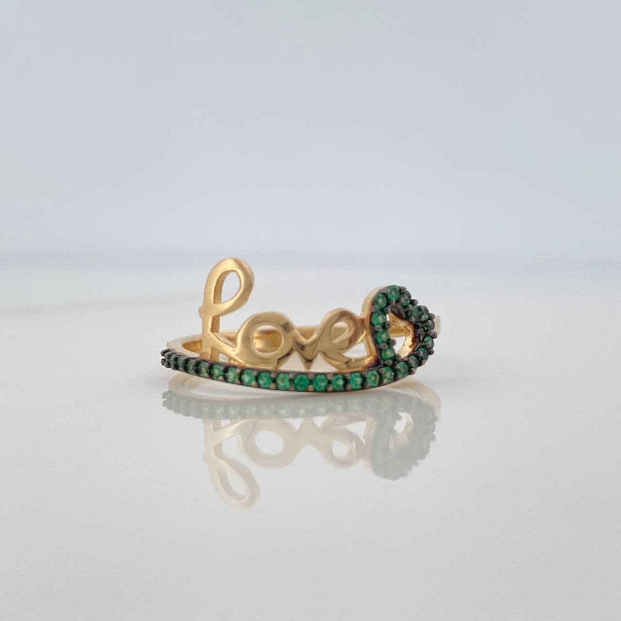 Anillo Love Corazon 1.9gr / T6 1/4 / Dos Oros Negro Amarillo 18K