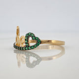 Anillo Love Corazon 1.9gr / T6 1/4 / Dos Oros Negro Amarillo 18K