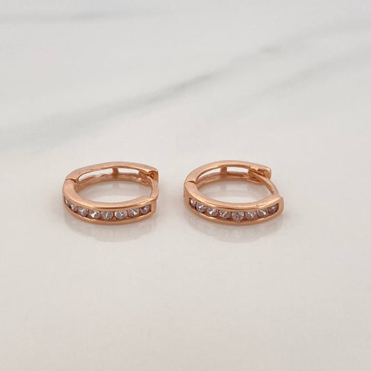 Candongas Carril 1.2gr / 1cm / Oro Rosa 18K &