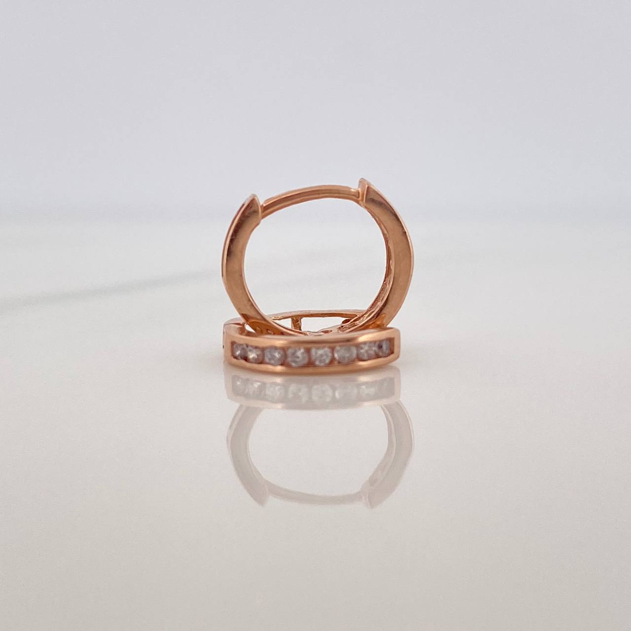 Candongas Carril 1.2gr / 1cm / Oro Rosa 18K &