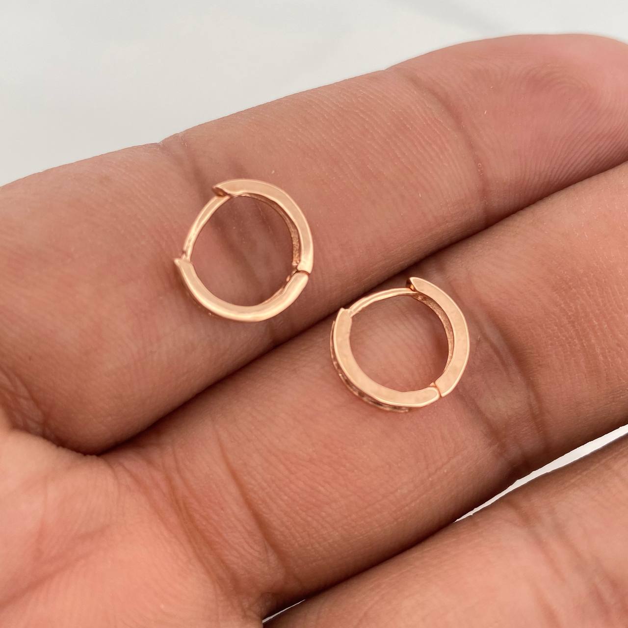 Candongas Carril 1.2gr / 1cm / Oro Rosa 18K &