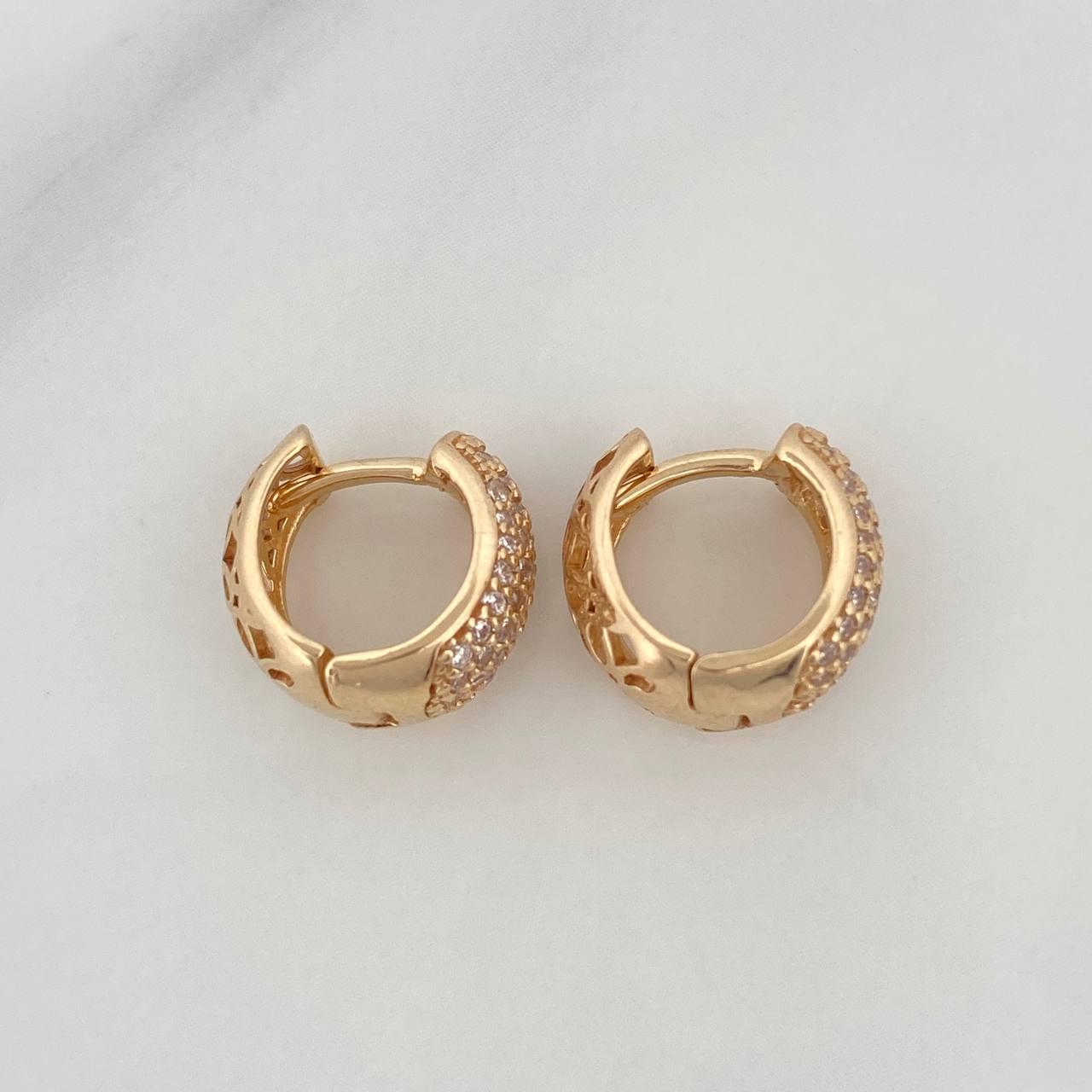 Candongas Daly Basteada 3.55gr / 1cm / Oro Amarillo 18K &