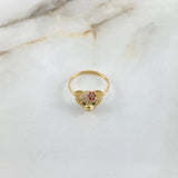 Anillo Oso 2.75gr / T6 3/4 / Circones Blancos-Negros-Rojos-Verdes Oro Amarillo