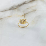 Anillo Oso 2.55gr / T7 1/4 / Circones Blancos-Negros-Rojos-Azules Oro Amarillo