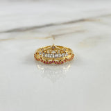 Anillo Princesa 2.45gr / T6 / Dos Oros Amarillo Blanco 18K ©