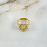 Anillo Virgen Milagrosa 4.7gr / T6 / Circones Blancos Oro Amarillo
