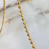 Cadena Militar 14gr / 50cm / 3mm Bolas Diamantadas Oro Amarillo +3 ©
