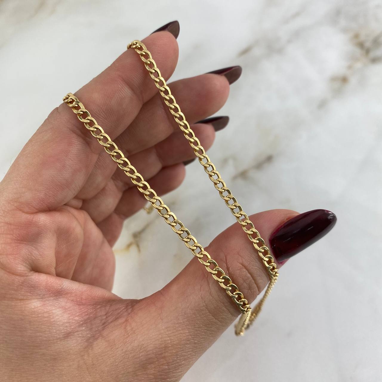 Cadena Cubana 3.9gr / 45cm / 3.3mm Oro Amarillo +0 * (Oferta)