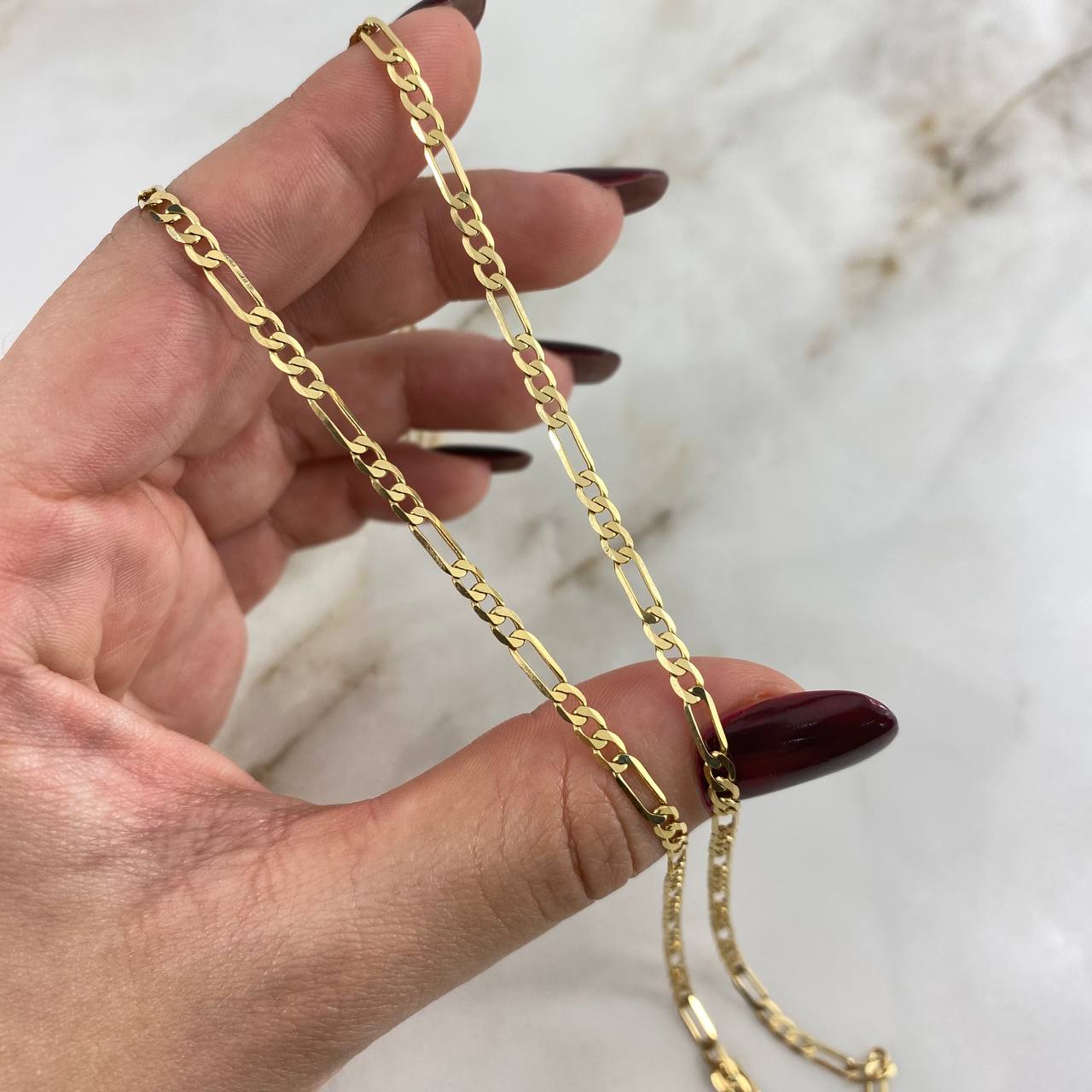 Cadena Figaro 4.95gr / 50cm / 3.4mm Oro Amarillo +0 *