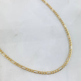 Cadena Figaro 3.2gr / 60cm / 2.5mm Oro Amarillo +0 *