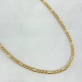 Cadena Figaro 9gr / 60cm / 3mm Oro Amarillo +0 *