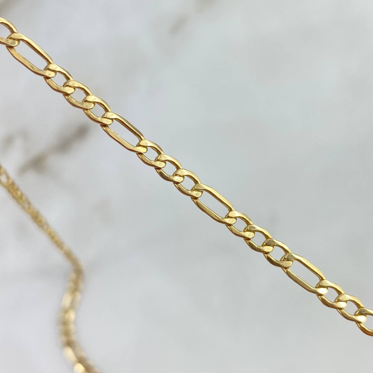 Cadena Figaro 9gr / 60cm / 3mm Oro Amarillo +0 *