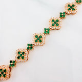 Pulso Trebol Flores 15.3 g / 17.7 cm / 9.83 mm Oro Amarillo 18K
