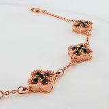 Pulso Aro Seguido Trebol 10.3 g / 20.5 cm / 1 mm Oro Rosa 18K