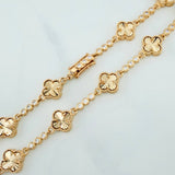 Cadena Trebol Diamantado Circulos 25.6 g / 46.5 cm / 2.51 mm Oro Amarillo 18K
