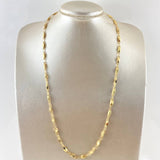 Cadena Rustica Ojiva Triangular 9.7gr / 60cm / 4.7mm Diamantada Oro Amarillo 18K