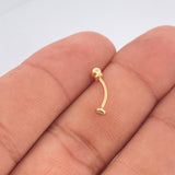Piercing Ombligo Bisel Media Curva 0.3gr / 1.5cm / Oro Amarillo 18K $