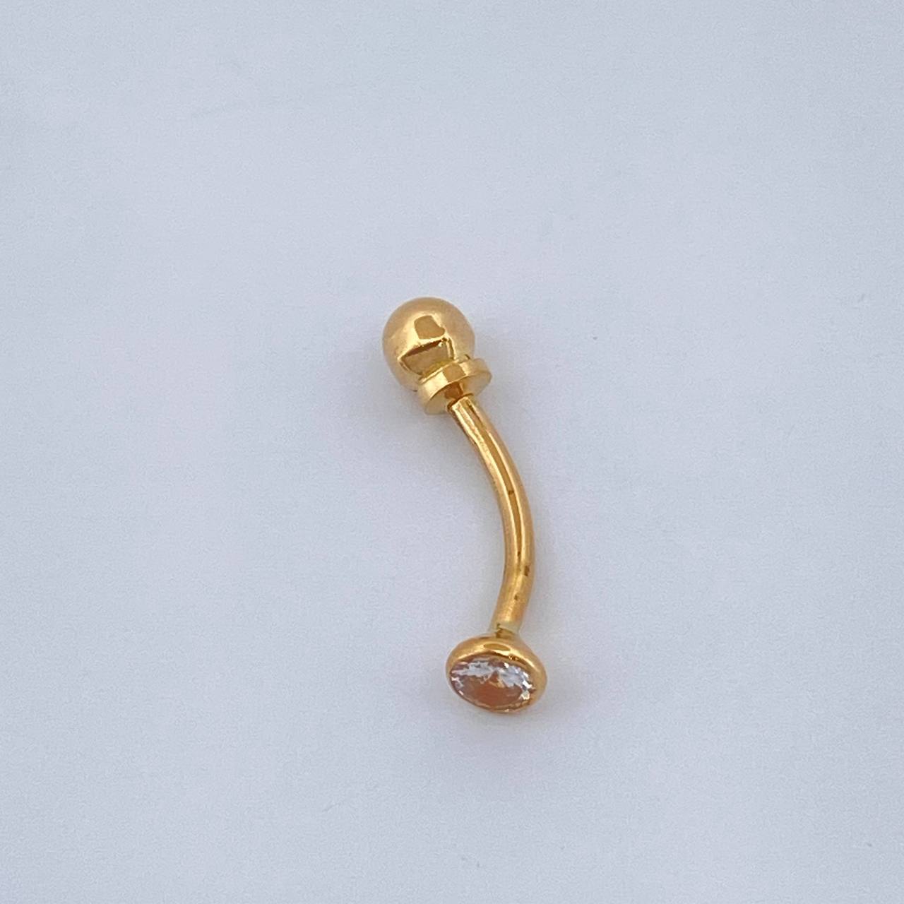 Piercing Ombligo Bisel Media Curva 0.3gr / 1.5cm / Oro Amarillo 18K $