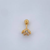 Piercing Flor 0.55gr / 1.1cm / Oro Amarillo 18K $