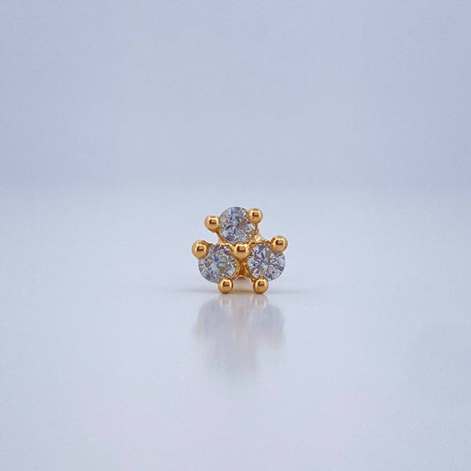 Piercing Flor 0.55gr / 1.1cm / Oro Amarillo 18K $