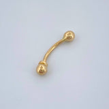 Piercing Ombligo Media Curva Bola 0.3gr / 1.6cm / Oro Amarillo 18K $