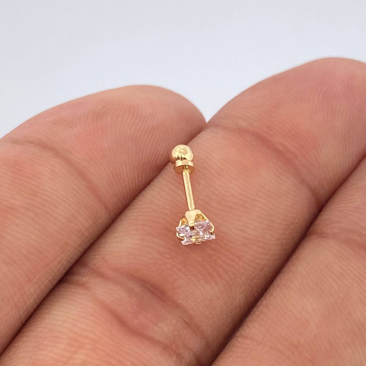 Piercing Cuatro Garras 0.4gr / 1.3cm / Oro Amarillo 18K $