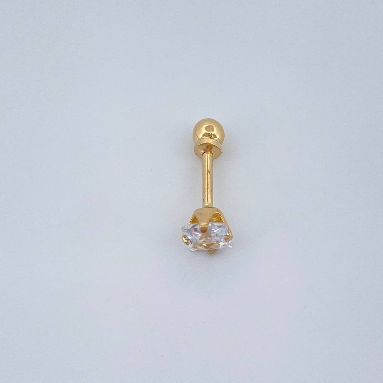 Piercing Cuatro Garras 0.4gr / 1.3cm / Oro Amarillo 18K $