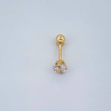 Piercing Cuatro Garras 0.4gr / 1.3cm / Oro Amarillo 18K $