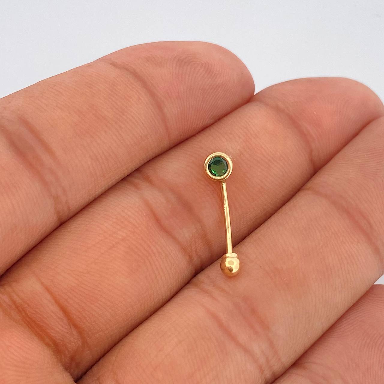 Piercing Ombligo Bisel Media Curva 0.4gr / 2cm / Oro Amarillo 18K $