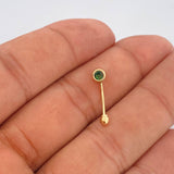 Piercing Ombligo Bisel Media Curva 0.4gr / 2cm / Oro Amarillo 18K $