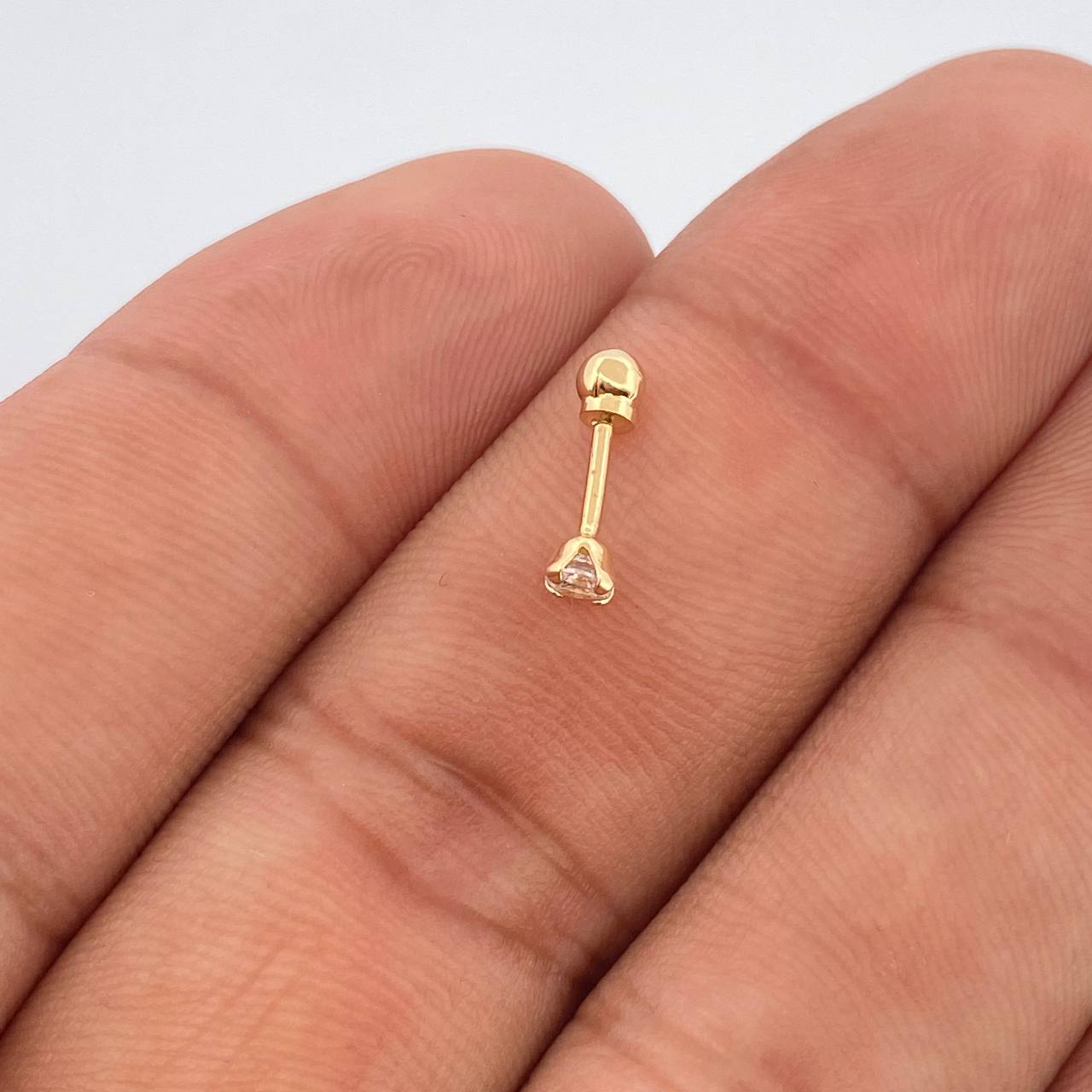 Piercing Cuatro Garras 0.3gr / 1.2cm / Oro Amarillo 18K $
