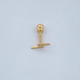 Piercing Rayo Plano 0.25gr / 1cm / Oro Amarillo 18K $