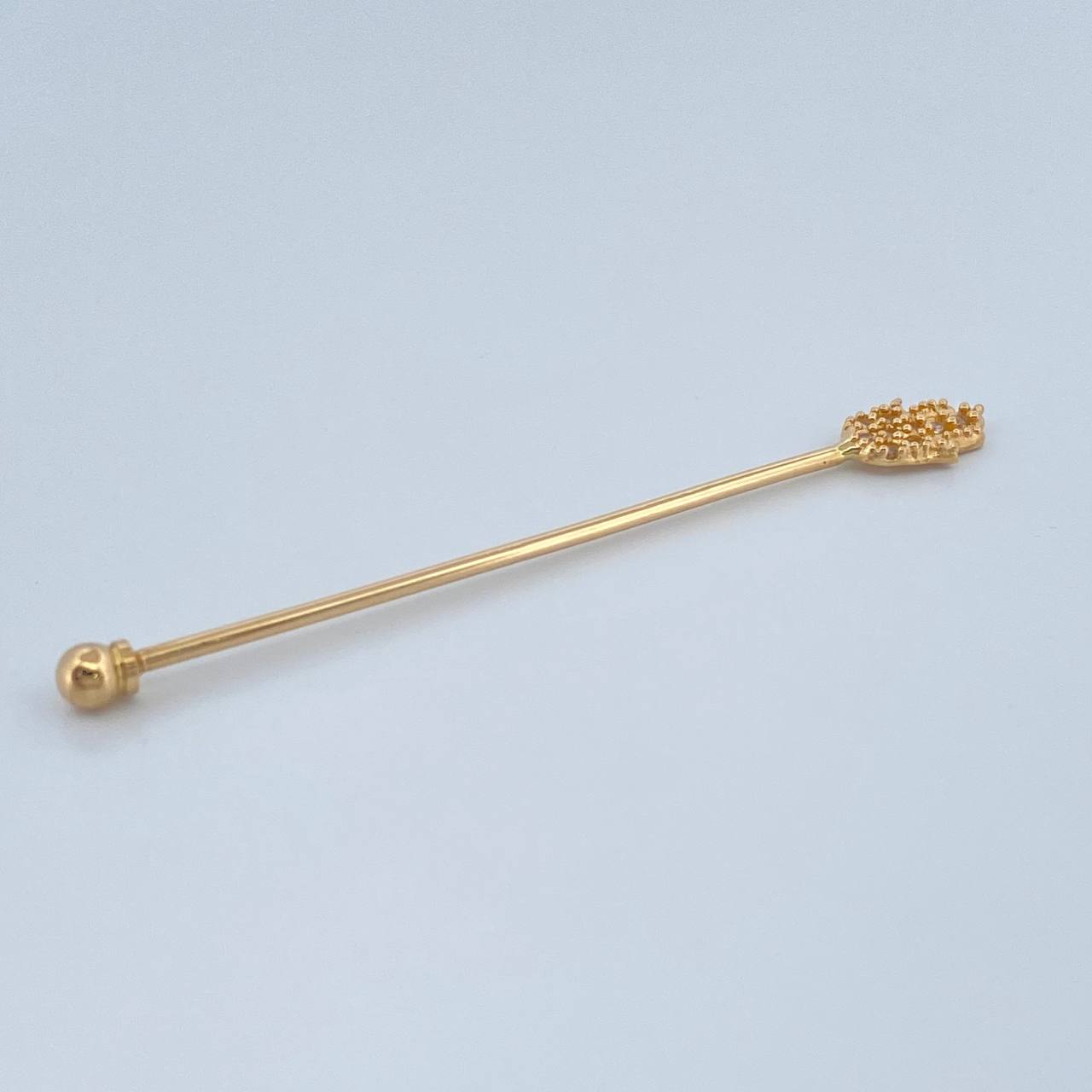 Piercing Industrial Mano Hamsa 1gr / 5cm / Oro Amarillo 18K $