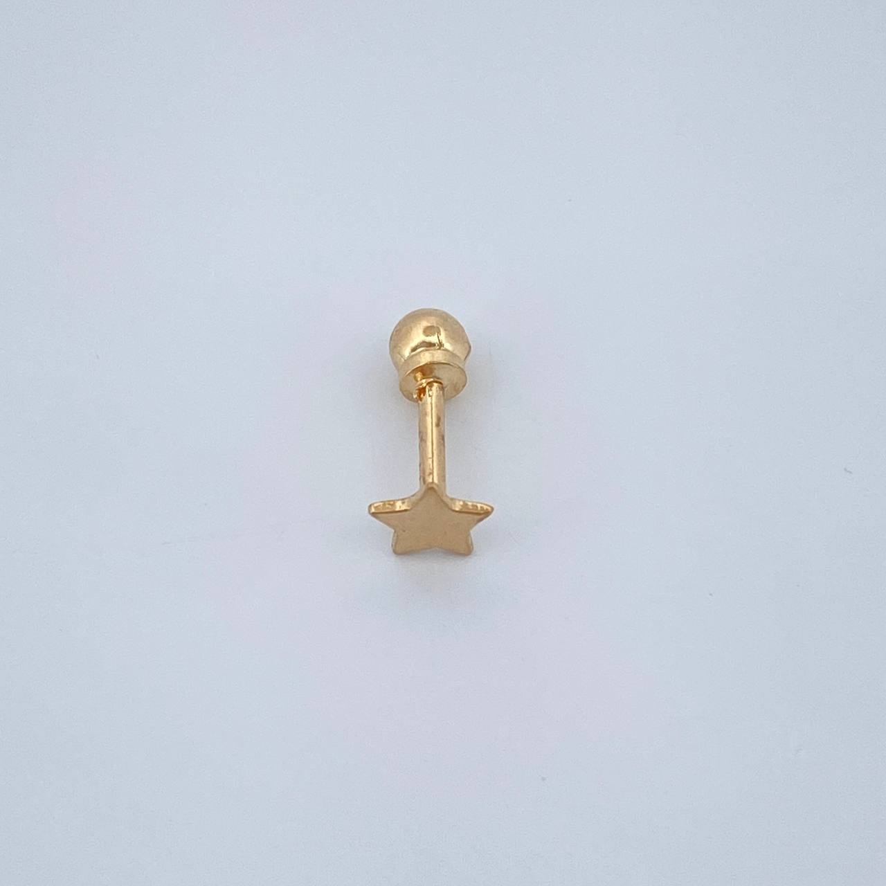 Piercing Estrella Plana 0.25gr / 1cm / Oro Amarillo 18K $