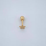 Piercing Estrella Plana 0.25gr / 1cm / Oro Amarillo 18K $
