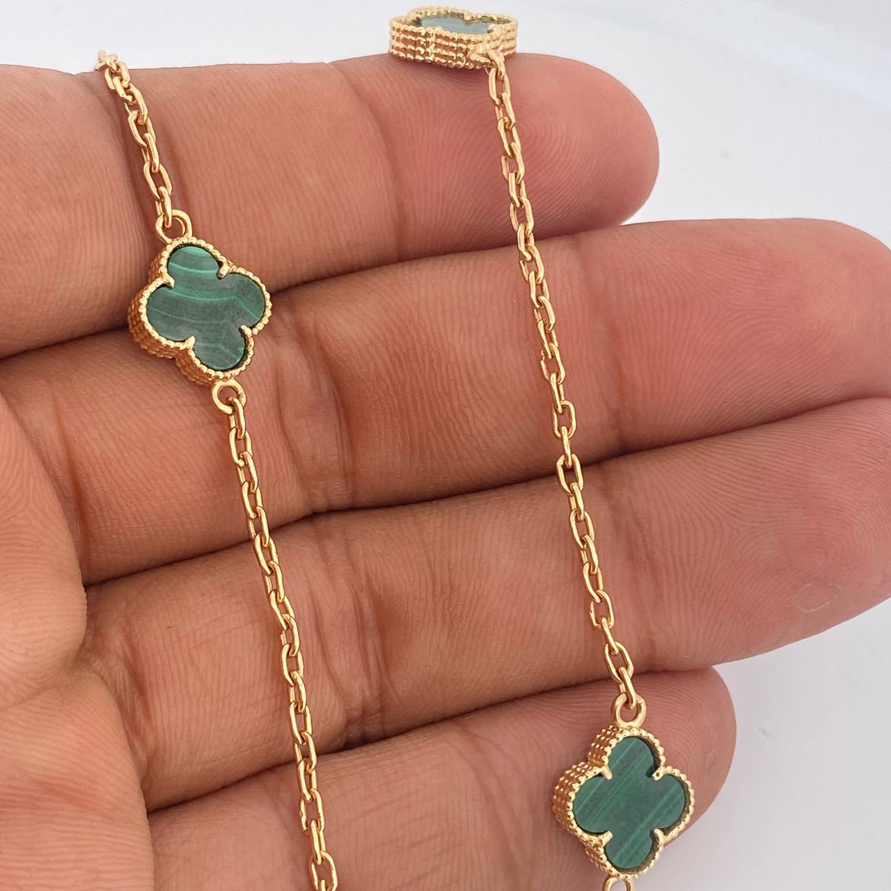 Cadena Aro Seguido Trebol 12.85gr / 45.1cm-Oro Amarillo 18K &