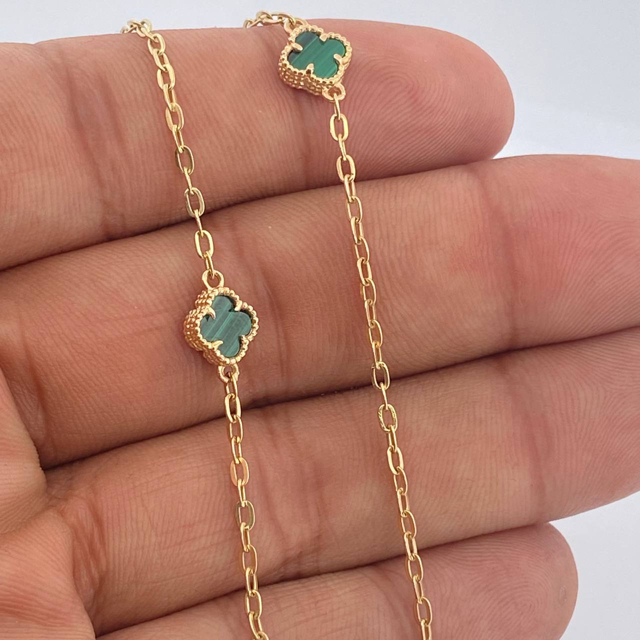 Cadena Aro Seguido Trebol 7.05gr / 44.7cm-Oro Amarillo 18K &