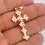 Dije Cruz Trebol 5gr / 4.9cm-Oro Rosa 18K &
