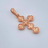 Dije Cruz Trebol 2.4gr / 3cm-Oro Rosa 18K &