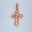 Dije Cruz Trebol 2.4gr / 3cm-Oro Rosa 18K &
