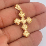 Dije Cruz Trebol 4.25gr / 4.2cm-Oro Amarillo 18K &