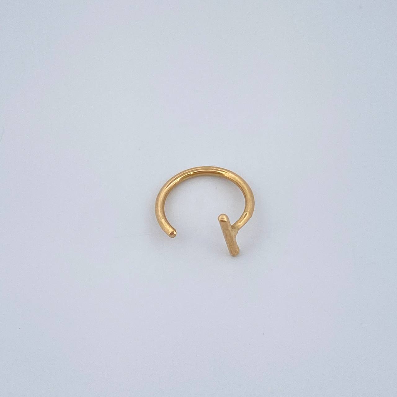 Piercing Simulador Arco en T 0.25gr / 1cm / Oro Amarillo 18K &